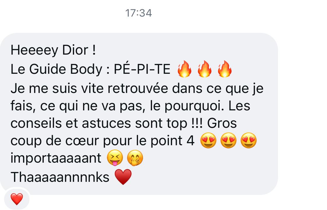 Retour d'une lectrice sur le guide body Summer Maxxing